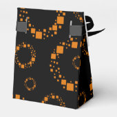 Oranje waarschuwingsbericht abstracte zwarte doos bedankdoosjes (Achterkant)