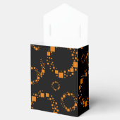 Oranje waarschuwingsbericht abstracte zwarte doos bedankdoosjes (Geopend)