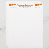 Oranje waarschuwingsbericht abstracte zwarte doos briefhoofd ontwerp (Voorkant / Achterkant)