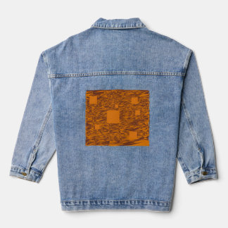 Oranje waarschuwingsbericht abstracte zwarte doos denim jacket