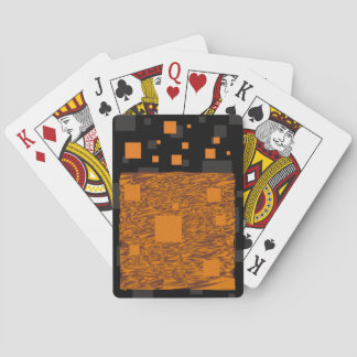 Oranje waarschuwingsbericht abstracte zwarte doos pokerkaarten