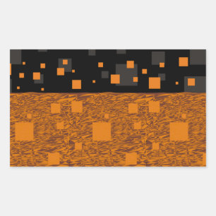 Oranje waarschuwingsbericht abstracte zwarte doos rechthoekige sticker