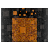 Oranje waarschuwingsbericht abstracte zwarte doos  snijplank (Voorkant)