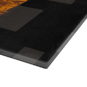 Oranje waarschuwingsbericht abstracte zwarte doos  snijplank (Hoek)