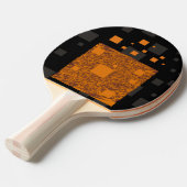 Oranje waarschuwingsbericht abstracte zwarte doos  tafeltennisbatje (Voorkant Gekanteld)