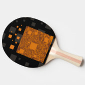 Oranje waarschuwingsbericht abstracte zwarte doos  tafeltennisbatje (Zijkant)