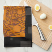 Oranje waarschuwingsbericht abstracte zwarte doos  theedoek (Quarter Fold)