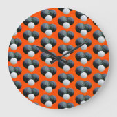 Oranje wandelbalken, wandklok (Voorkant)