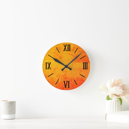 Oranje wandklok (Huis)