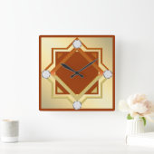 Oranje wandklok branden (Huis)