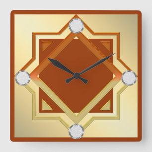 Oranje wandklok branden