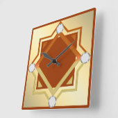 Oranje wandklok branden (Hoek)