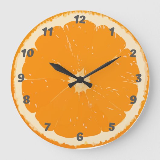 Oranje wandklok voor keuken (Voorkant)