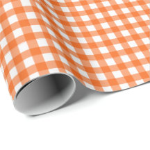 Oranje | Wappapier van witte gingham