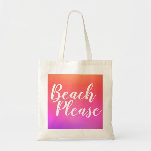 Oranje warm-roze ombeach tote bag (Voorkant)