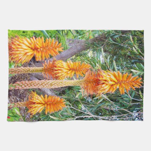 Oranje warme drijvers, theedoek (Horizontaal)