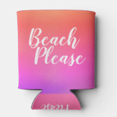 Oranje warmroze ombre blikjeskoeler (Achterkant)