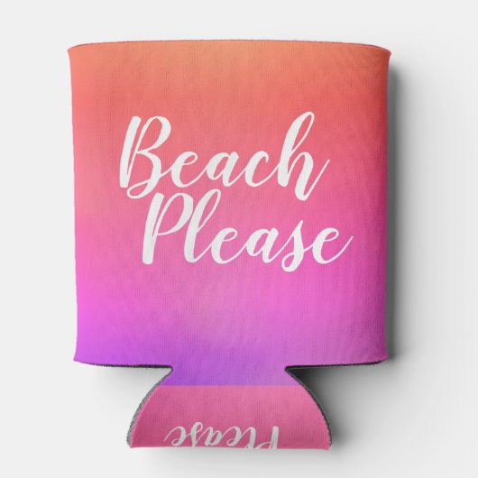 Oranje warmroze ombre blikjeskoeler (Achterkant)