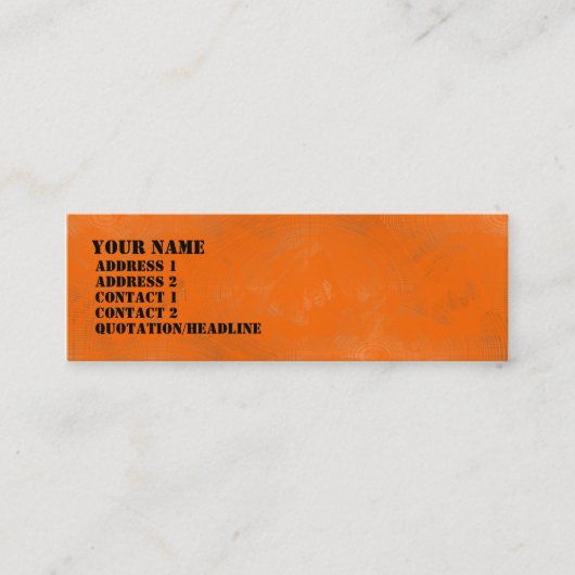 Oranje was mini visitekaartje (Voorkant)