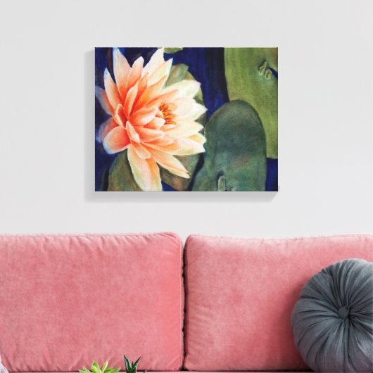 ORANJE WATER LICHT GEWRAPPEERDE CANVAS-PAINING CANVAS AFDRUK (Insitu (Woonkamer))