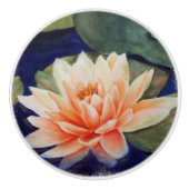 ORANJE WATER LILY CERAMIC KNOB KERAMISCHE KNOP (Voorkant)