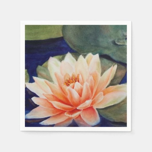 ORANJE WATER LILY PAPER NAPKINS SERVET (Voorkant)