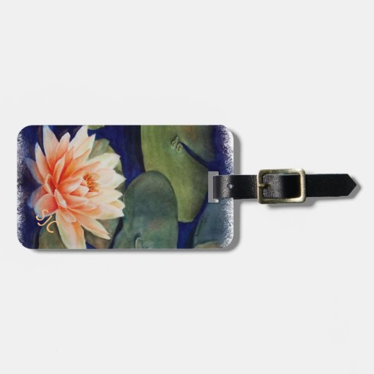 ORANJE WATER LILY PERSONALIZED BAGAGELABEL (Voorkant horizontaal)