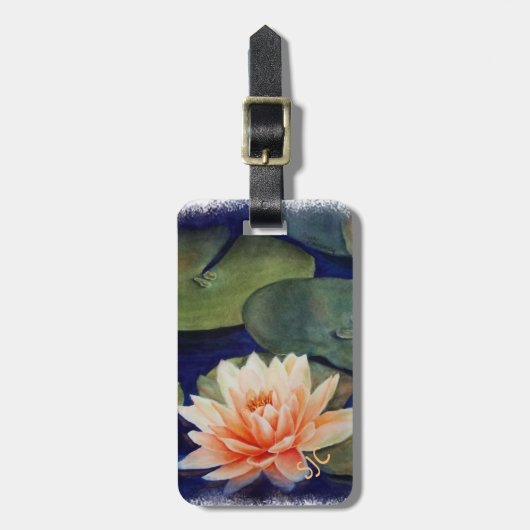ORANJE WATER LILY PERSONALIZED BAGAGELABEL (Voorkant verticaal)