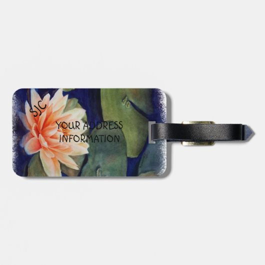 ORANJE WATER LILY PERSONALIZED BAGAGELABEL (Achterkant horizontaal)