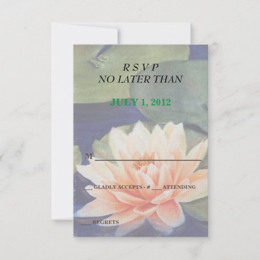 ORANJE WATER LILY  RSVP CARDS (Voorkant)