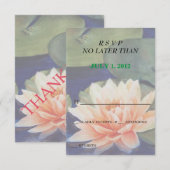 ORANJE WATER LILY RSVP CARDS KAARTJE (Voorkant / Achterkant)