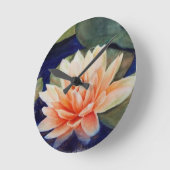 ORANJE WATER LILY WALL CLOCK RONDE KLOK (Hoek)
