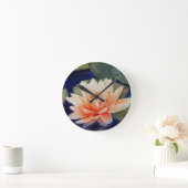 ORANJE WATER LILY WALL CLOCK RONDE KLOK (Huis)