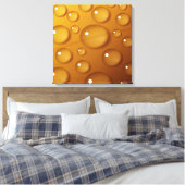 Oranje waterdruppelstructuur canvas afdruk (Insitu (Slaapkamer))