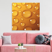 Oranje waterdruppelstructuur canvas afdruk (Insitu (Woonkamer))