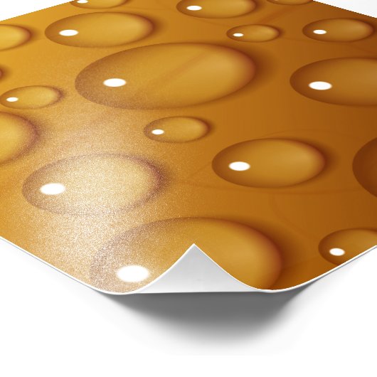 Oranje waterdruppelstructuur foto afdruk (Hoek)