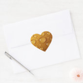 Oranje waterdruppelstructuur hart sticker (Envelop)
