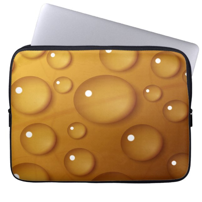 Oranje waterdruppelstructuur laptop sleeve (Voorkant)