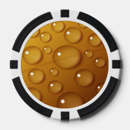 Oranje waterdruppelstructuur pokerchips