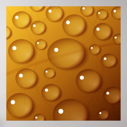 Oranje waterdruppelstructuur poster (Voorkant)