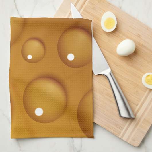 Oranje waterdruppelstructuur theedoek (Quarter Fold)