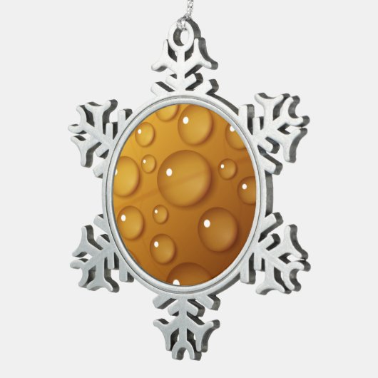 Oranje waterdruppelstructuur tin sneeuwvlok ornament (Rechts)