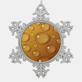 Oranje waterdruppelstructuur tin sneeuwvlok ornament