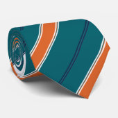 Oranje waterige diagonaal-strepe Stropdas (Opgerold)