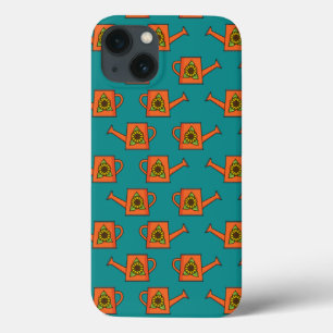 Oranje Watering Can met Zonnebloem Case-Mate iPhone Case