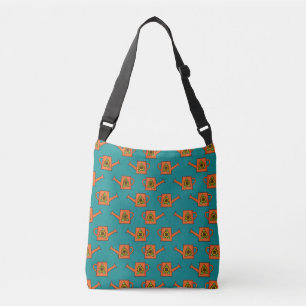 Oranje Watering Can met Zonnebloem Crossbody Tas
