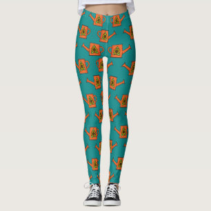 Oranje Watering Can met Zonnebloem Leggings