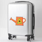 Oranje Watering Can met Zonnebloem Sticker (Koffer)
