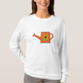 Oranje Watering Can met Zonnebloem T-shirt (Voorkant)