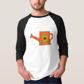 Oranje Watering Can met Zonnebloem T-shirt (Voorkant)